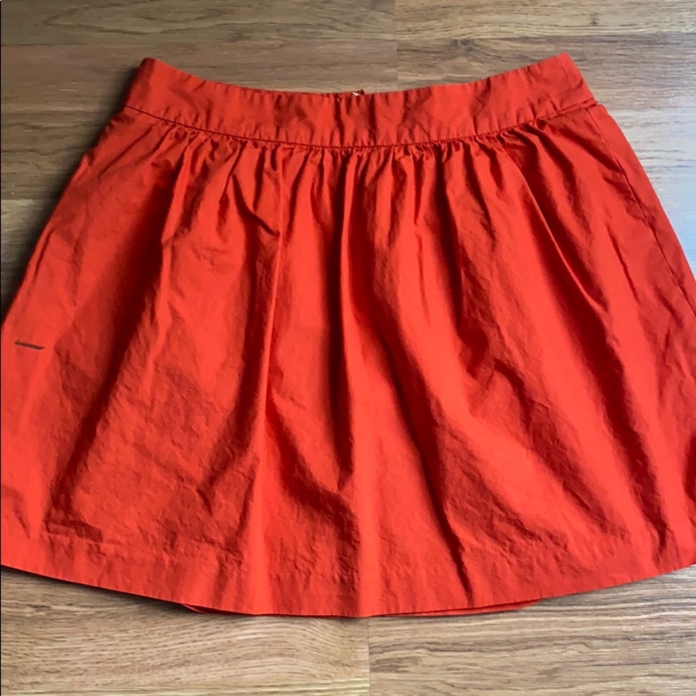 Banana Republic womens orange cotton bubble mini skirt
